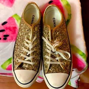 Converse All Star - glittter gold, size 8